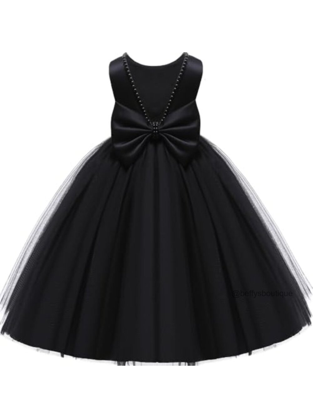 Girls Flower Girl Pageant Dress Chiffon Lace Pearl Bow Ball Gown